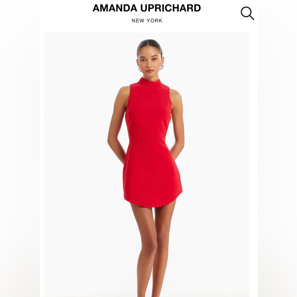 Amanda Uprichard Marshall Dress in Red, Mini Dress in Size L, New, Never Worn